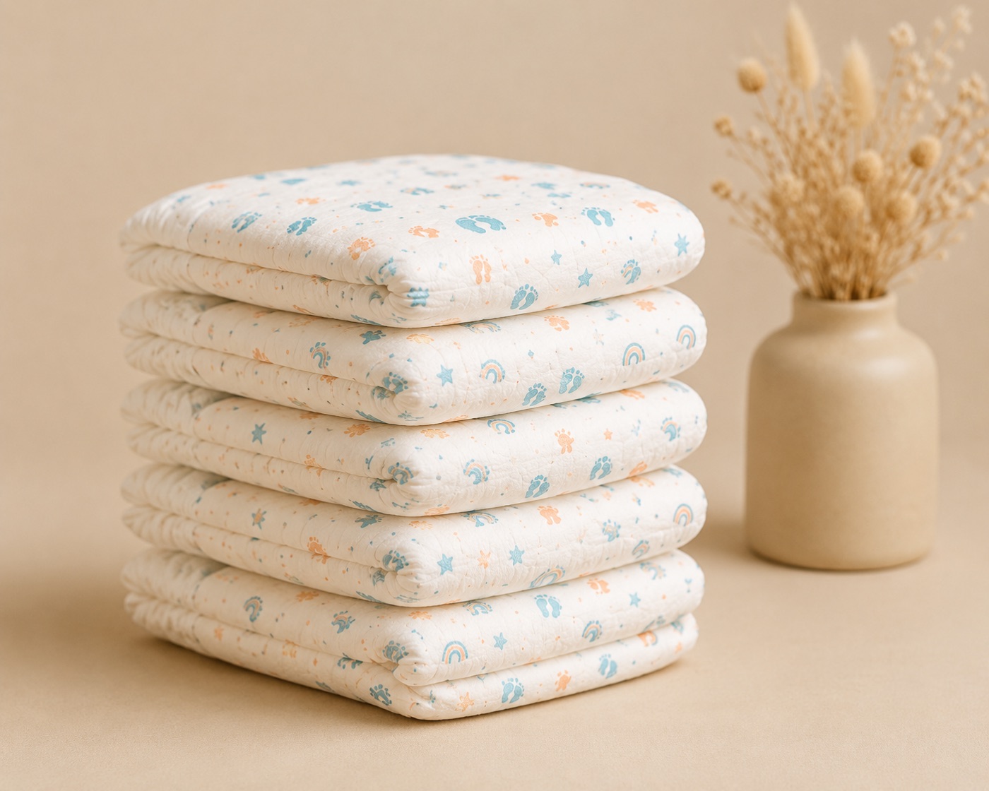 Stack of Donna size M diapers