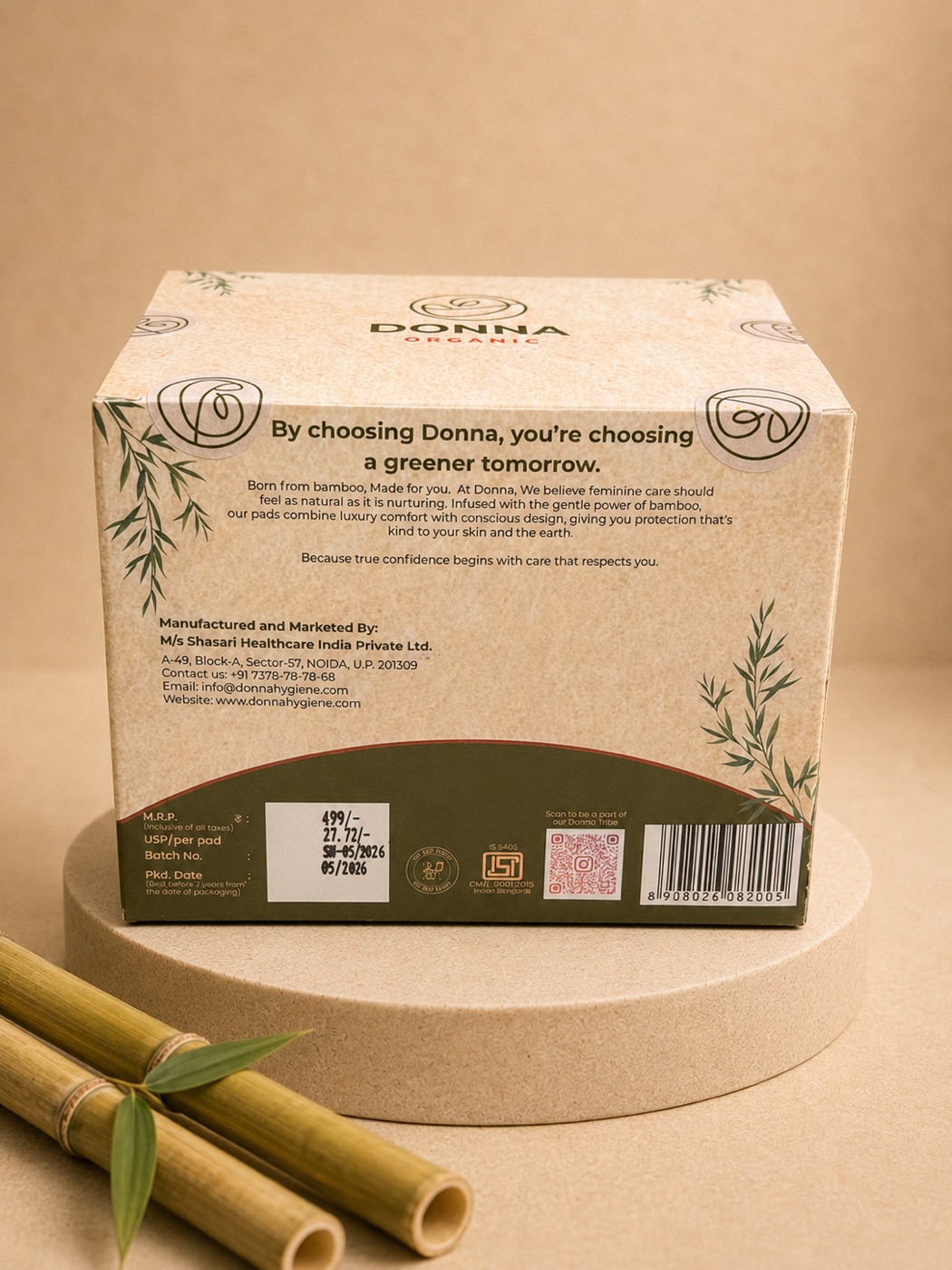 Back panel listing the bamboo materials