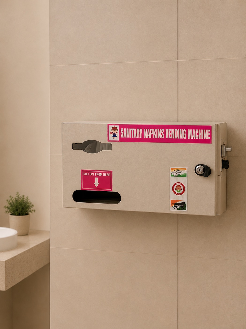 Donna pad vending machine installed at a school